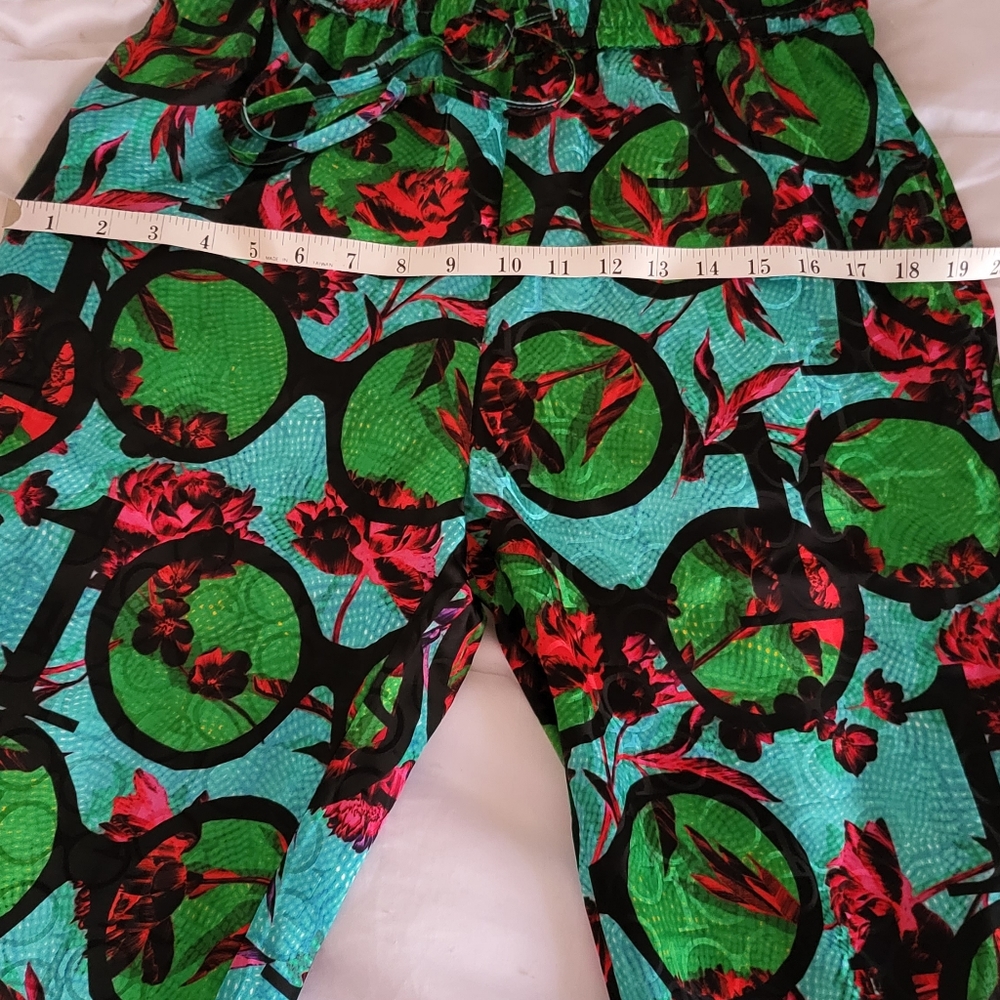 Iris Apfel x H&M pants colourful green/turquoise with string sizes available S. - Picture 7 of 15